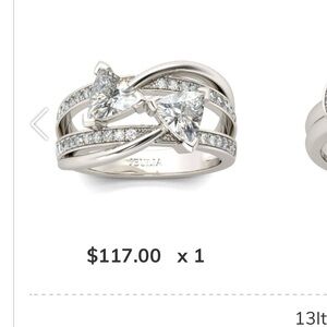 Elegant Silver Women's Ring with Crystals by Jeulia